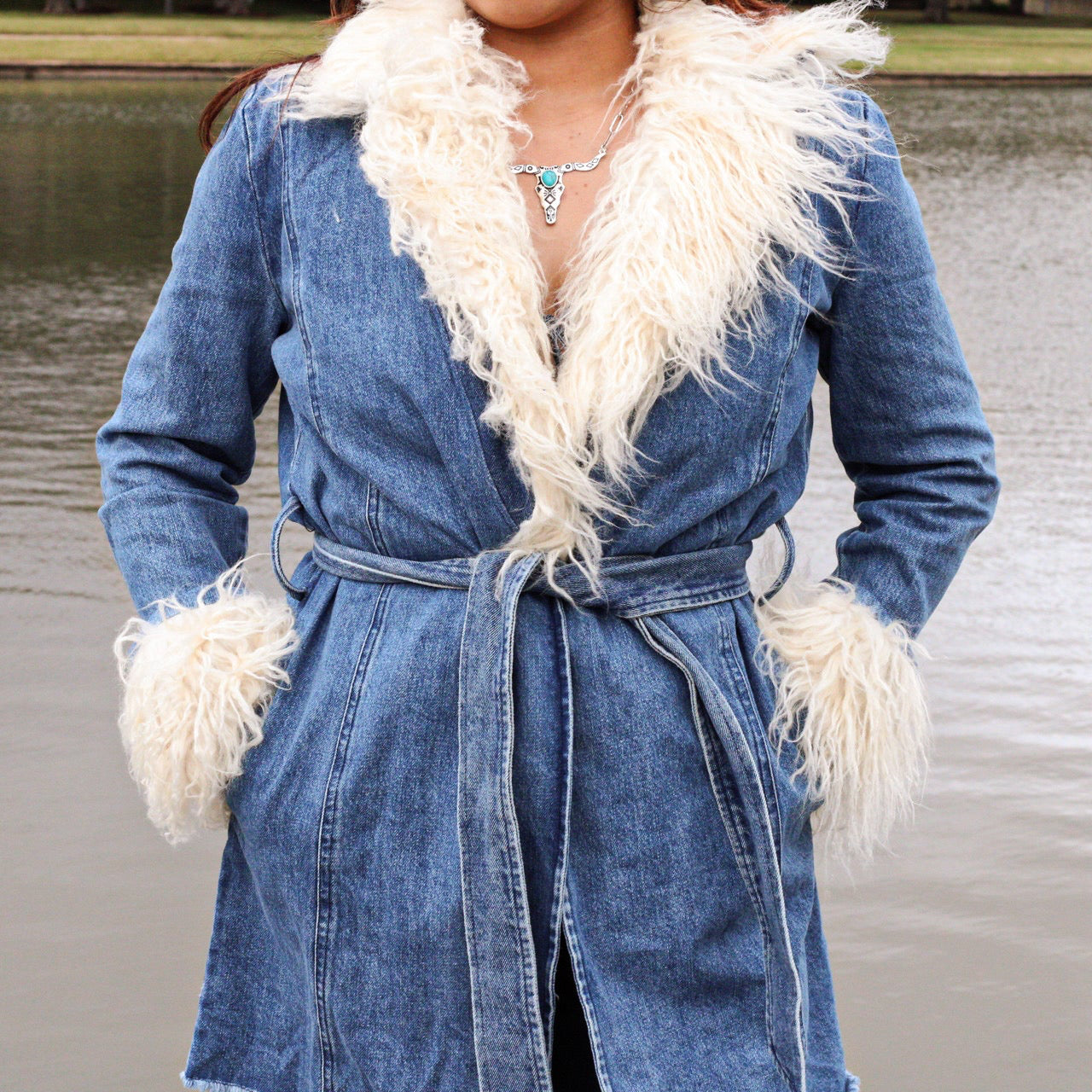 Fur Denim Coat