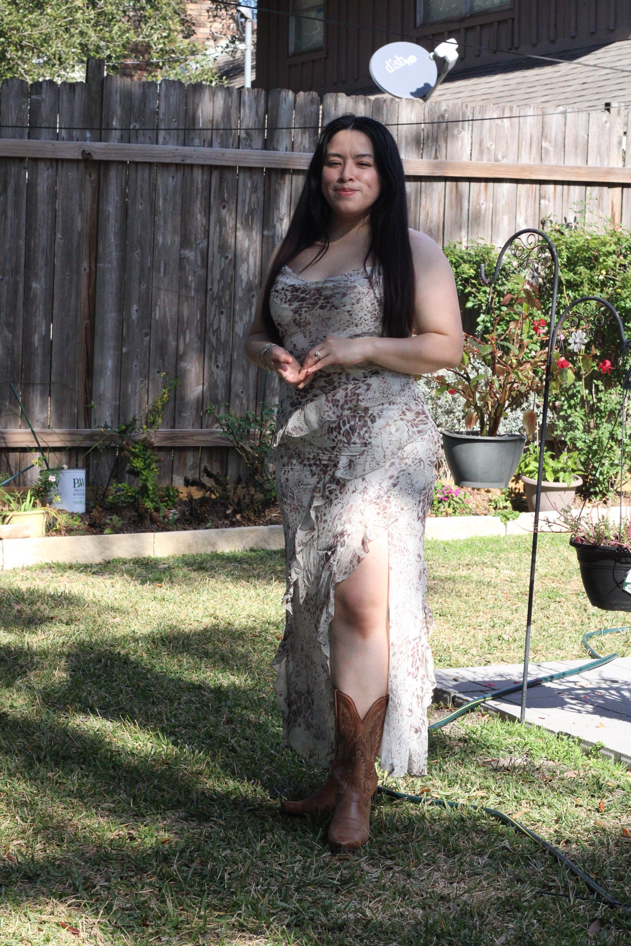 Ruffle Leopard Maxi Dress