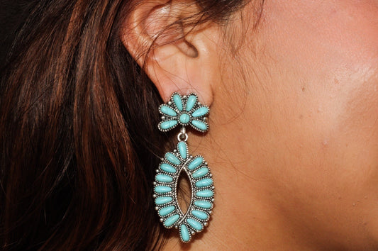 Turquoise Blossom Drop Earrings
