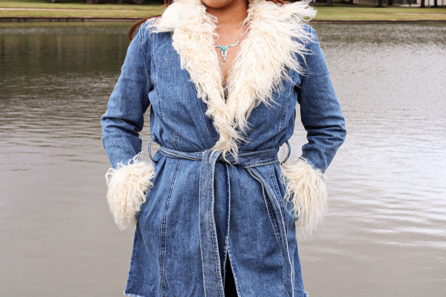 Fur Denim Coat