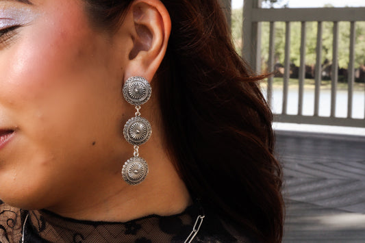 Triple Concho Drop Earrings
