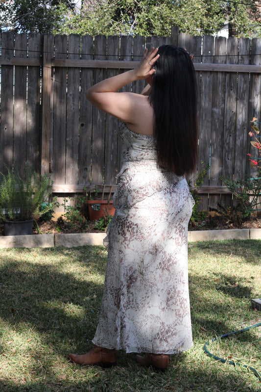 Ruffle Leopard Maxi Dress