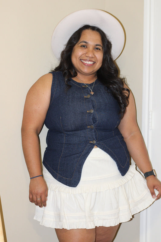 Button Down Denim Vest