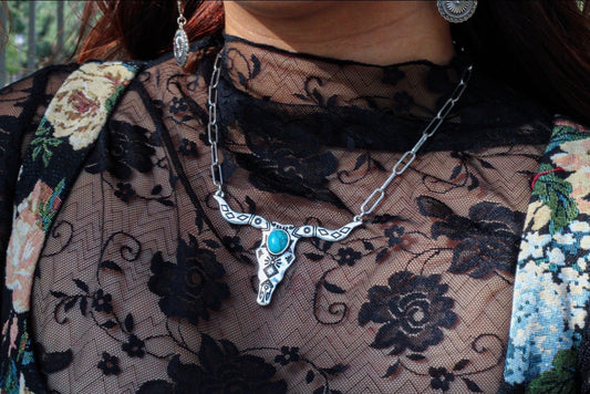 Turquoise Longhorn Necklace
